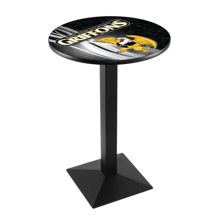 Holland Bar Stool Co 36" Blk Wrinkle Missouri Western State Pub Table, 28" dia. Top L217B3628MOWSt-D2